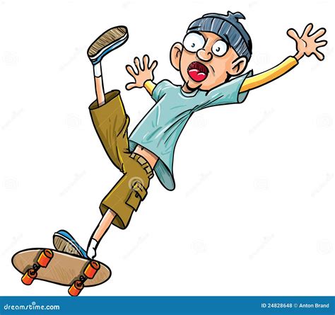 Cartoon Skater Falling Of His Skateboard Stock Illustration Illustration Of Skateboards