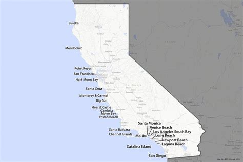 A Guide To Californias Coast Map Of Southern California Beaches