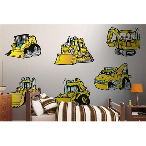 Wallmonkeys Monster Construction Vehicle Peel And Stick Wall Decals
