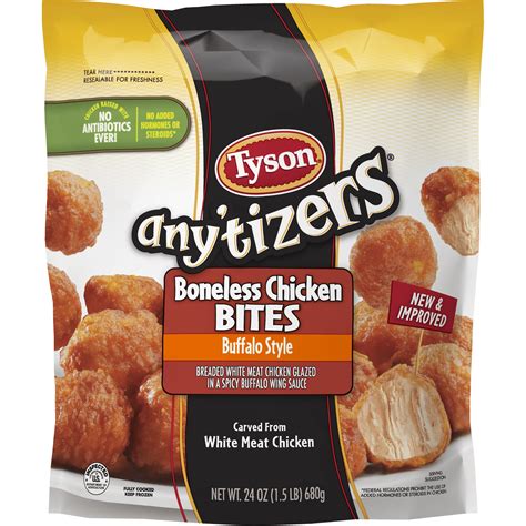 How many chicken wings equal to 4 oz? Tyson Any'tizers Buffalo Boneless Chicken Bites, 24 oz ...