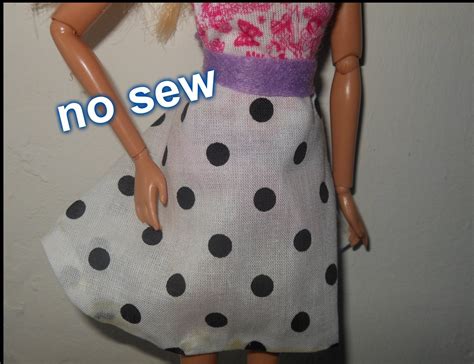 How To Make Doll Skirt Circle Skirt No Sew Doll Clothes Barbie