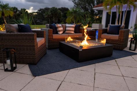 42 X 42 Square Outdoor Propane Gas Fire Pit Table In