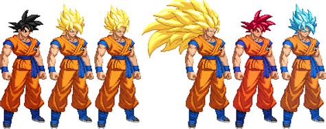 Attack sprites taken from dbz legendary super warriors, recoloured by a guy called fullpower, further recoloured by me and custom aura sprites created by raymanlesier. Goku Transformation Sprites by Spartan-A21 | Goku ...