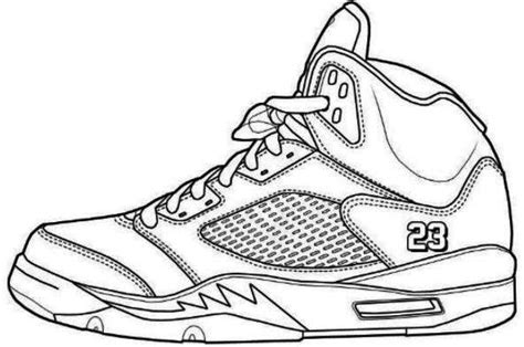 Jordans Shoes Coloring Pages Printable Sneakers Drawing Sneakers