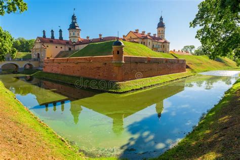 Beautiful Postcard View Of The Castle Nesvizh In Belarus Editorial