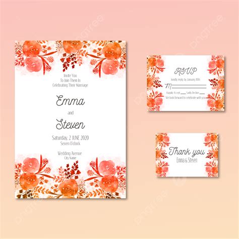 Wedding Invitation And Menu Template And Thank You Card Template Template Download On Pngtree