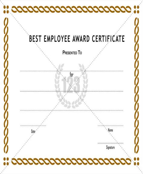 Employee Award Certificate Template