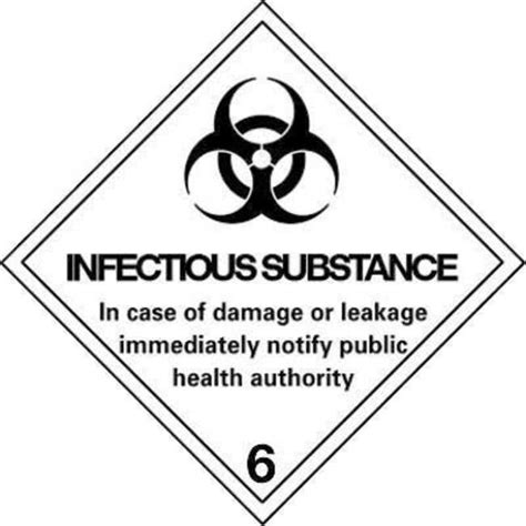 Manutan Class 6 Infectious Substance IATA ICAO Labels 100mm X 100mm