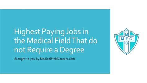 Highest Paying Non Degree Jobs In The Medical Field Youtube