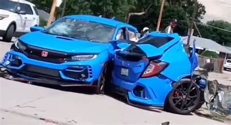 Honda Civic Kind R Cut Up In Two After Crash In Denver Amazingly