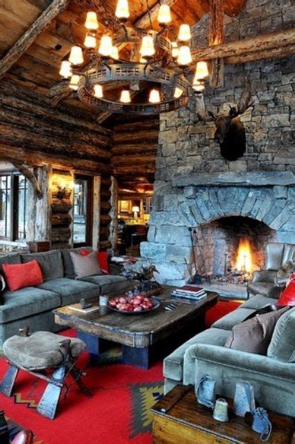 55 Airy And Cozy Rustic Living Room Designs Digsdigs Cabin Style