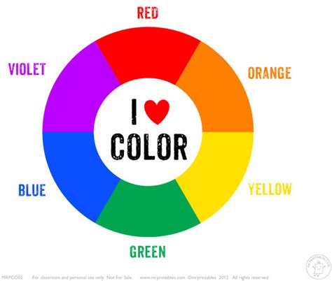 Color Wheel Chart Print