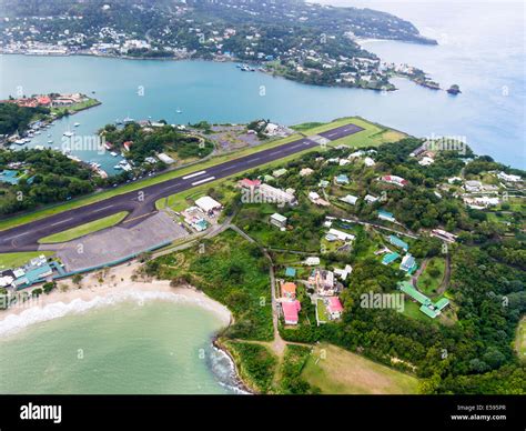 Caribbean St Lucia Aerial Photo Of Castries Airport Stock Photo Alamy