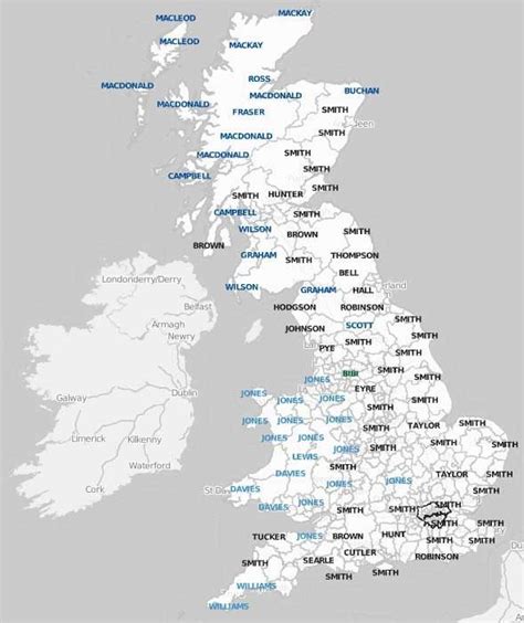 Snapshot Of The Map Of The Most Common Surnames Around