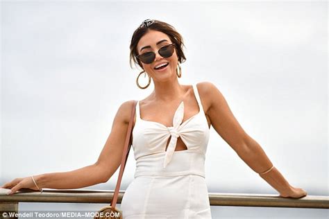 Pia Muehlenbeck Stuns In Busty White Front Tie Dress Daily Mail Online