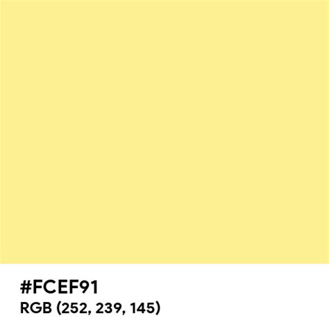 Baby Yellow Color Hex Code Is Fcef91