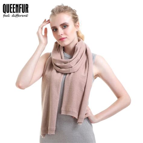 Queenfur Simple Solid Color Warm Winter Scarf Women 180cm Elastic Knitted Wool Ring Scarves