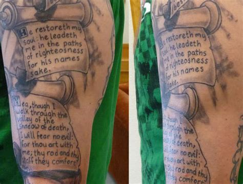 One important step is to think of some potential designs that are meaningful. 25 Majestic Scripture Tattoos For Men | CreativeFan