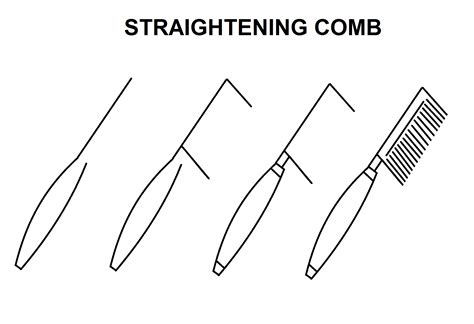 Straightening Comb Straightening Comb Step By Step Drawing Hand