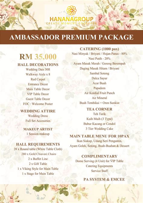 Pakej lengkap perkahwinan 2016 di event hall & garden boulevard (east) one city, subang oleh bizmilla catering. Ambassador Putrajaya By Hanana Group - Menawarkan Pakej ...