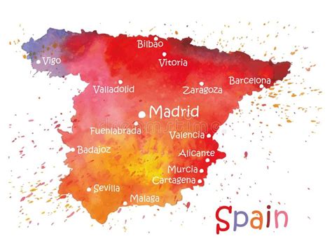 Mapa Estilizado Da Espanha Ilustração Do Vetor Ilustração De Arte
