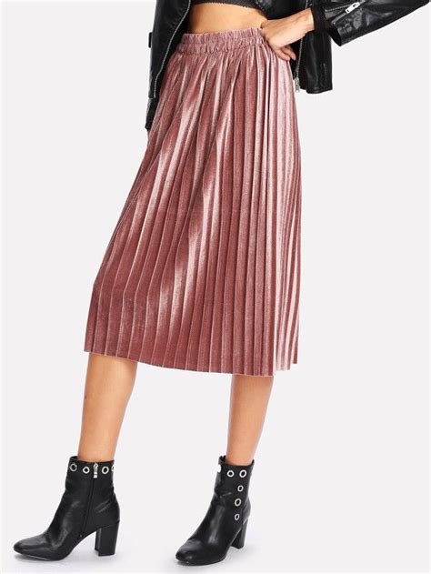 Metallic Box Pleated Skirt Sheinsheinside Box Pleat Skirt Skirts