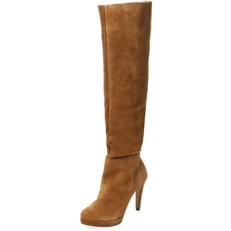 ava and aiden women s suede tall platform boot cognac size 35 159 liked on polyvore fea