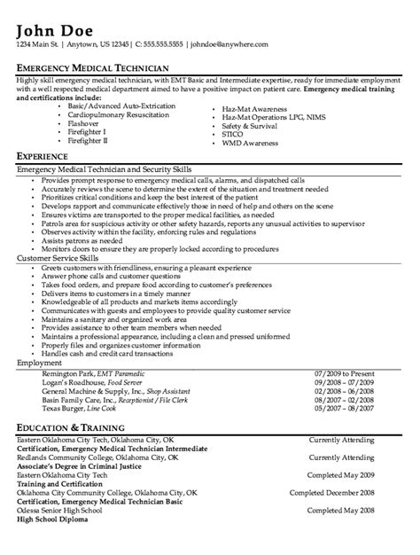 This statement need be no longer than one page. EMT Paramedic Resume Sample | FREE RESUME SAMPLE | Firefighter resume, Resume skills, Resume ...