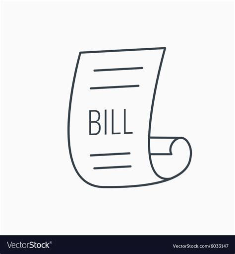Bill Icon Pay Document Sign Royalty Free Vector Image