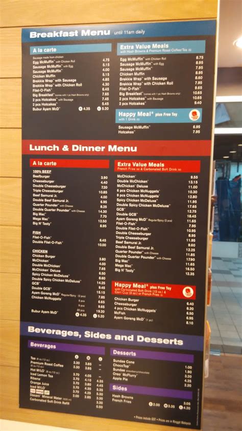 Scroll below to discover mcdonald's menu prices and mcdonald's secret menus with calories. Our Journey : Johor Johor Bahru - Larkin Bus Terminal ...