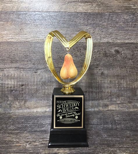 Testicles Balls Trophy Funny Birthday T Bachelor Etsy
