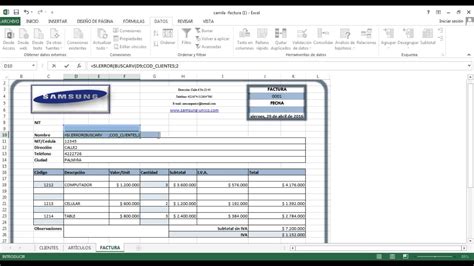 Factura Excel Youtube