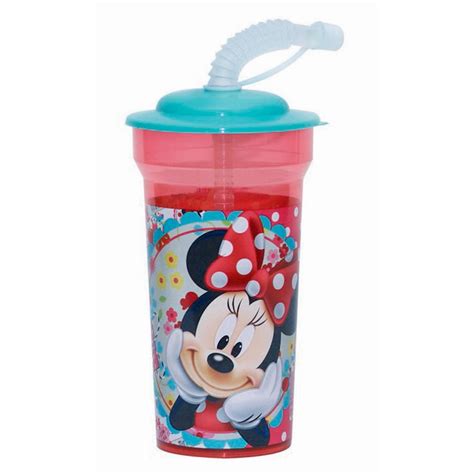 Minnie Mouse 450ml Drinks Cup With Straw 553 55225 Character Brands