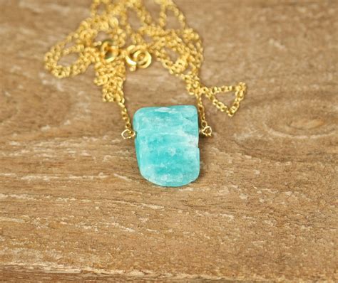 Amazonite Necklace Green Mineral Necklace Green Stone Necklace