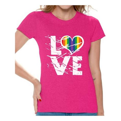 awkward styles awkward styles womens love graphic tshirt tops love rainbow heart graphic