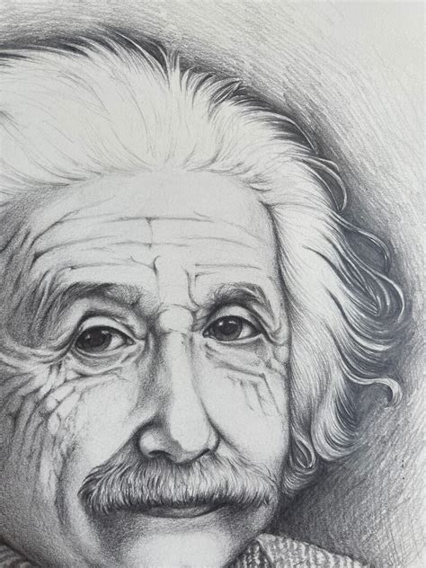 Albert Einstein Dibujo Original A Lápiz Etsy España