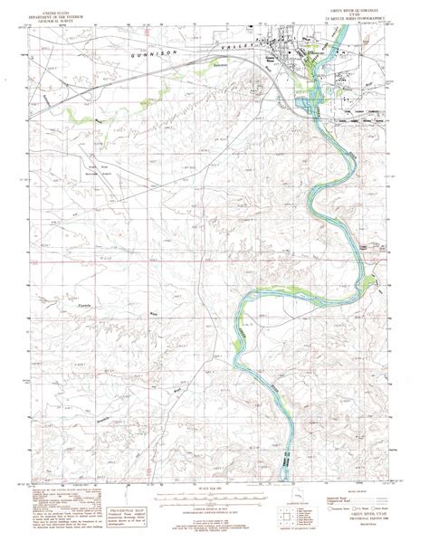 Green River Topographic Map 124000 Scale Utah