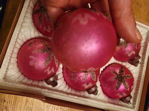 Vintage Bright Pink Lanissa West German Glass Ball Ornaments Etsy