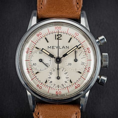 Sold At Auction A Rare Gentleman S Stainless Steel Meylan Decimal Chronograph Wrist Watch Circa