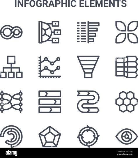 Conjunto De 16 Elementos Infográficos Concepto De Iconos De Línea