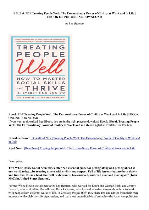 Download Book Treating People Well The Extraordinary Power Of