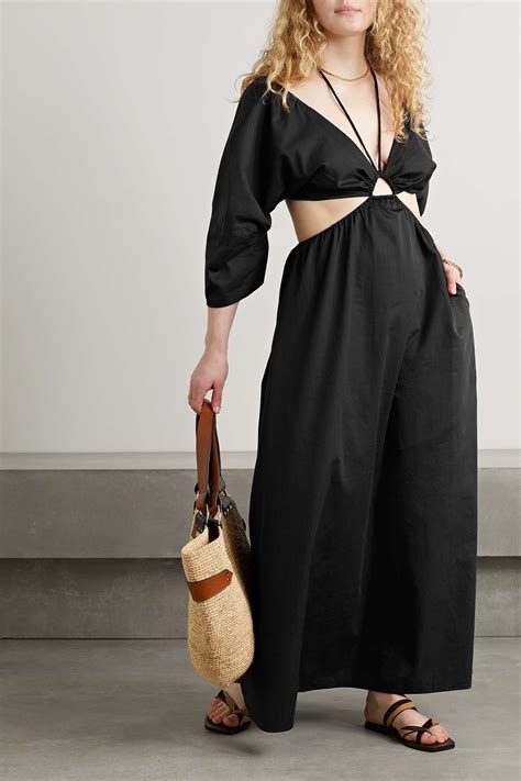 Mara Hoffman Net Sustain Shaina Cutout Organic Cotton Poplin Halterneck Maxi Dress Net A Porter