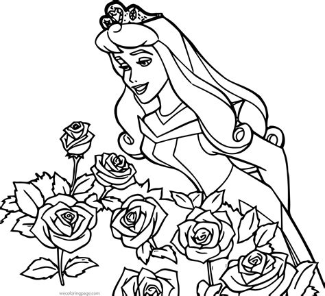 Disney Princess Sleeping Beauty At Disney Roses Coloring Pages Princess