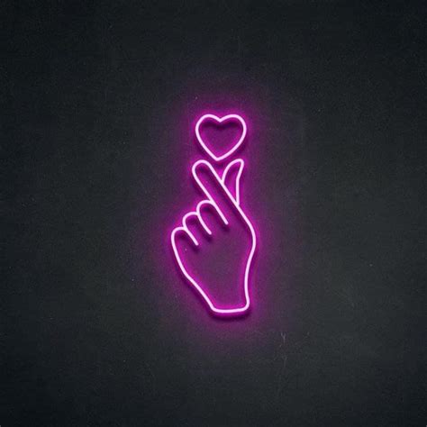 Buy Finger Heart Led Neon Sign Neon Sign Bedroom Neon Lights Online In India Etsy