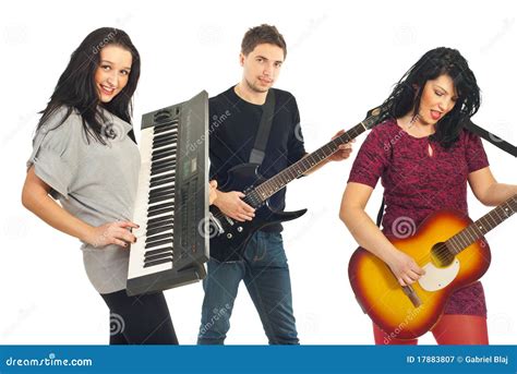 Band Playing Instruments Stock Image Image Of Females 17883807