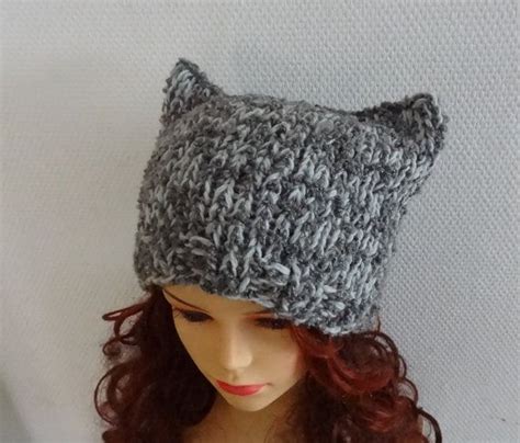 Cat Ears Hat Cat Beaie Chunky Knit Winter Accessories By Ifonka 3000