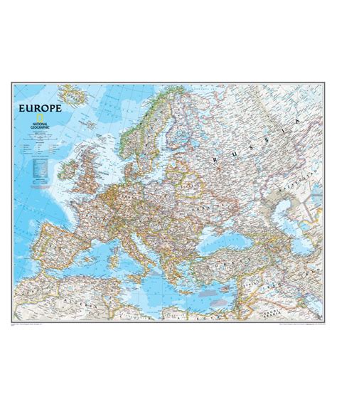 Europe Wall Map 30 X 24