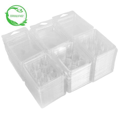 60 Pack Wax Melt Containers 6 Cavity Clear Empty Plastic Wax Melt Molds Clamshells For Tarts