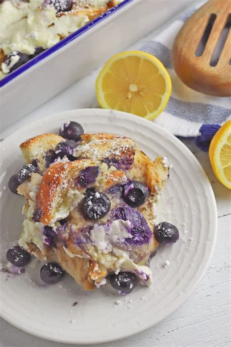 Blueberry French Toast Casserole With Cream Cheese And Lemon