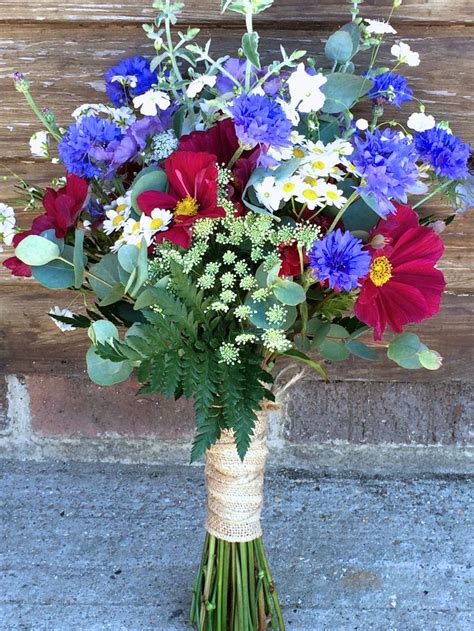 Bouquet With Cosmos Cornflowers And Ammi Wildflower Bridal Bouquets
